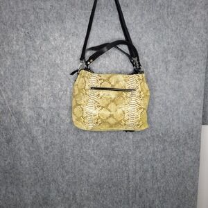 Via Victoria Italy Leather Python Embossed Shoulder Handbag Tote Bag